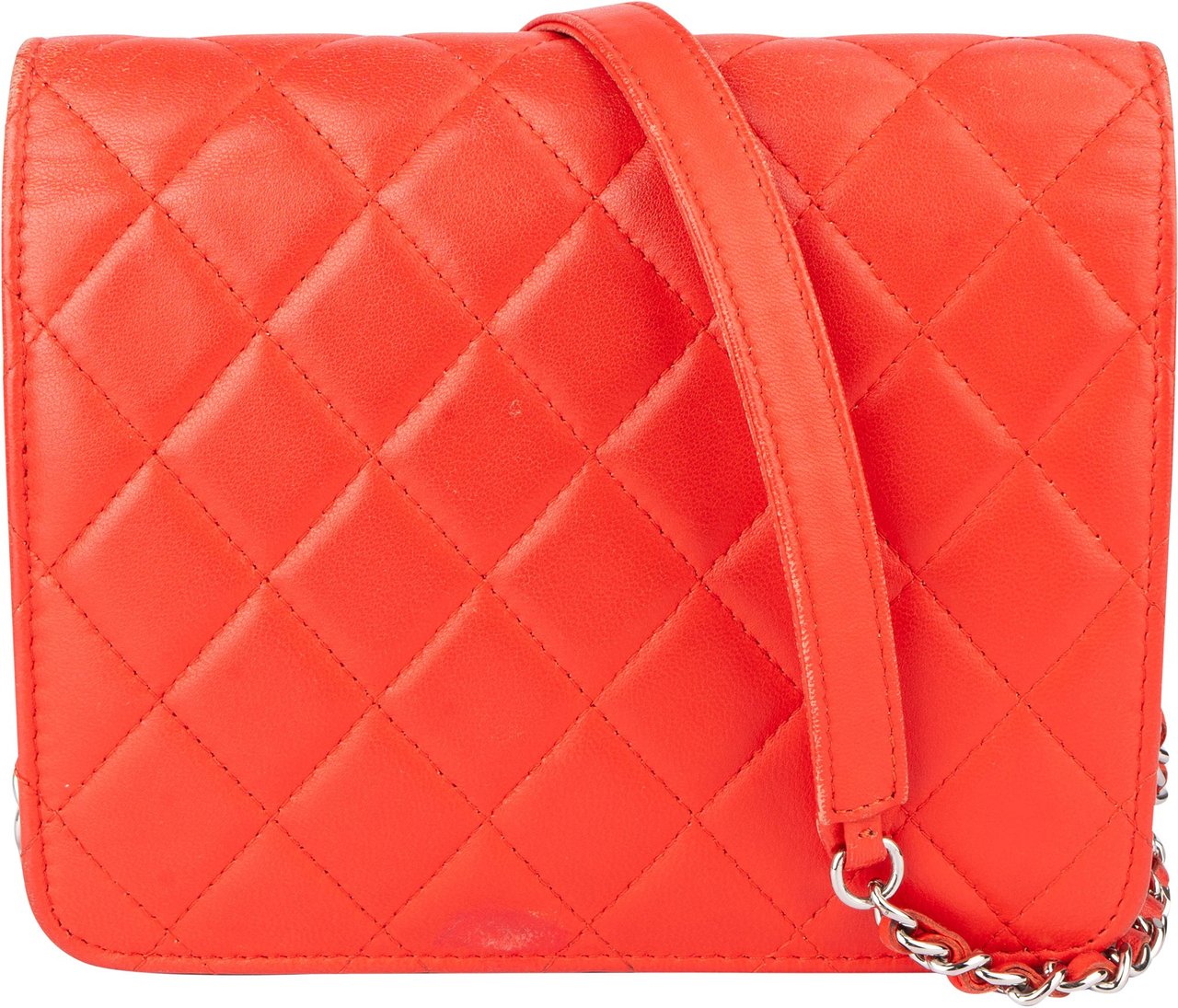 Chanel Chanel Quilted Lambskin Single Flap Crossbody Bag Rood