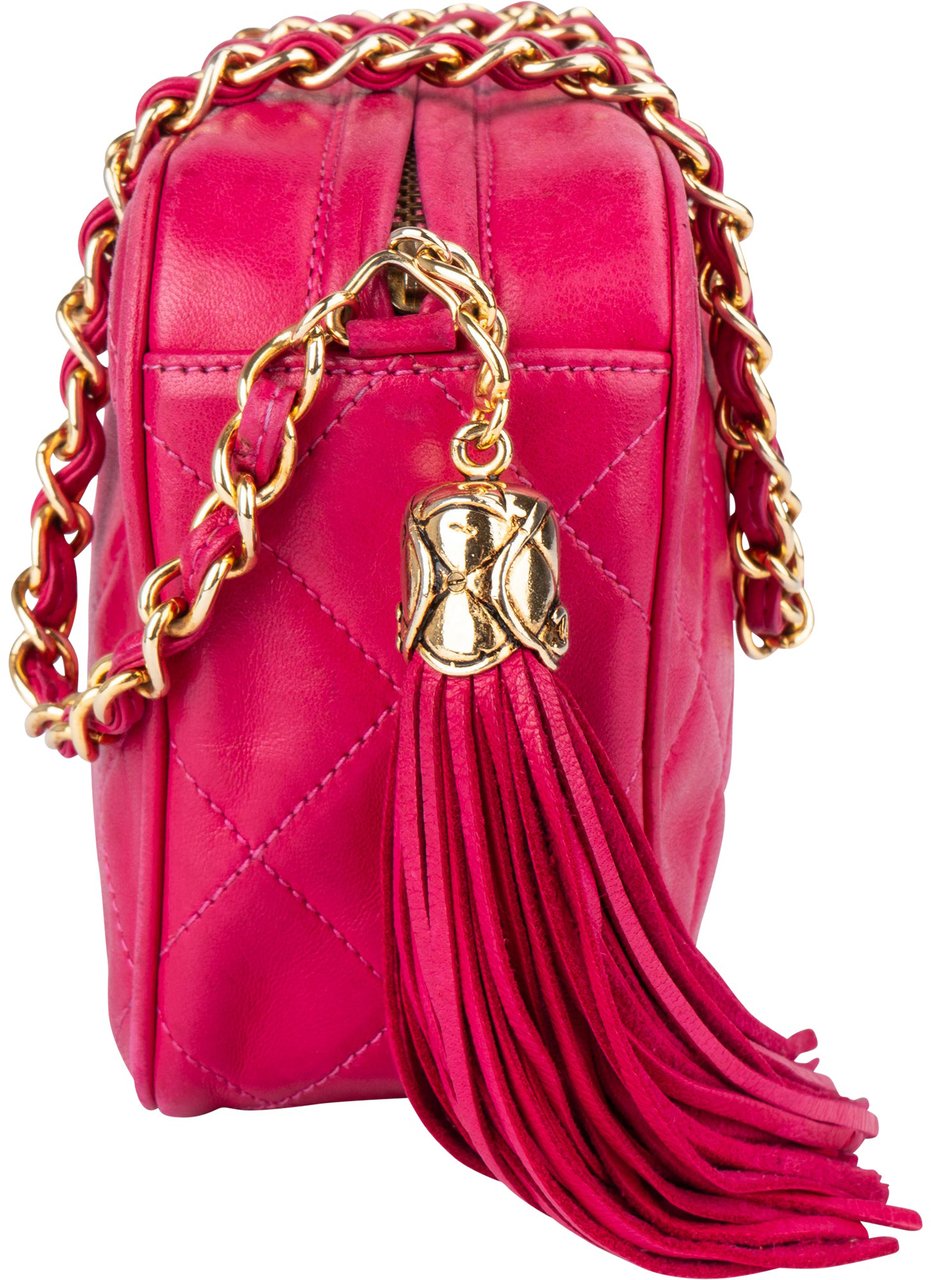 Chanel Chanel Quilted Lambskin CC Camera Crossbody Bag Rood