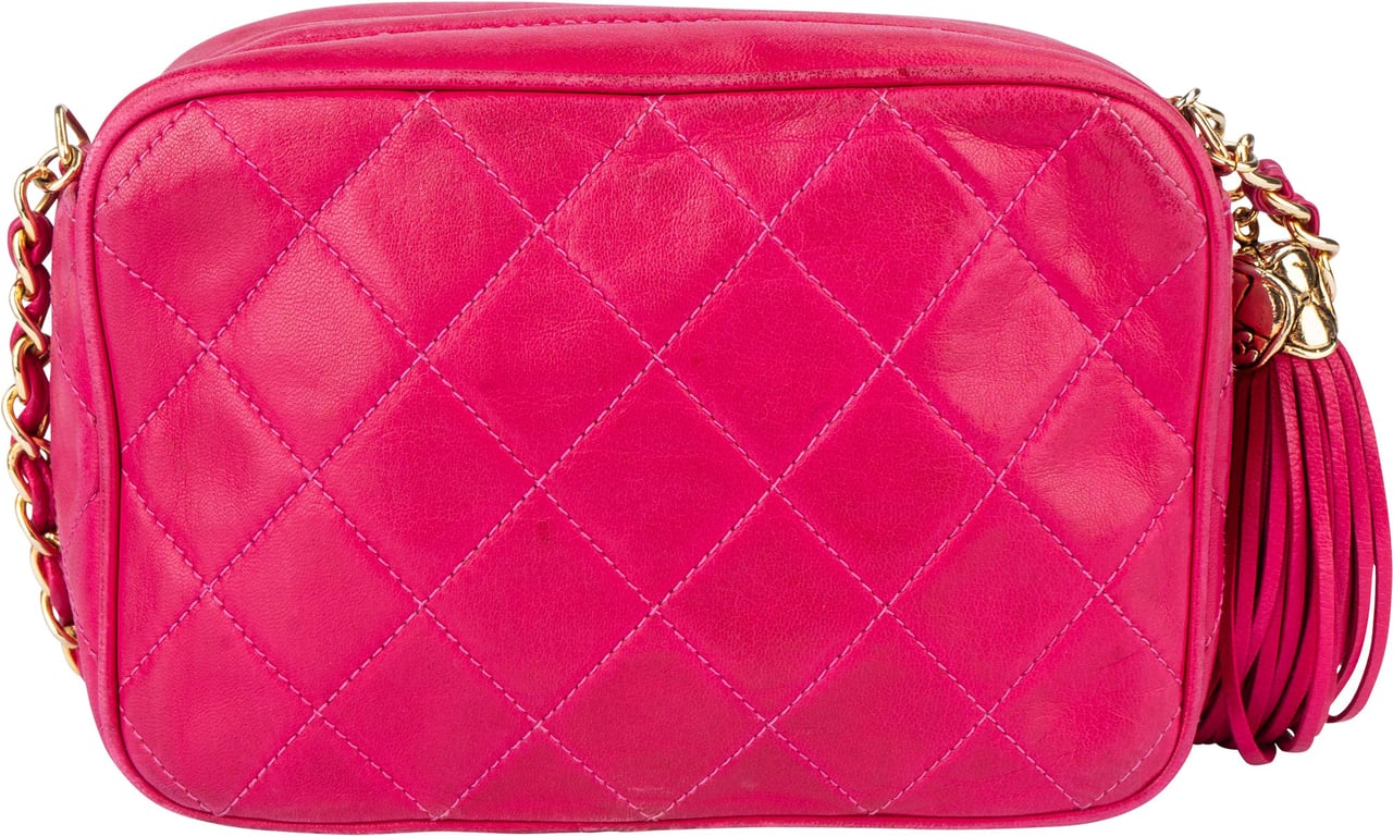 Chanel Chanel Quilted Lambskin CC Camera Crossbody Bag Rood