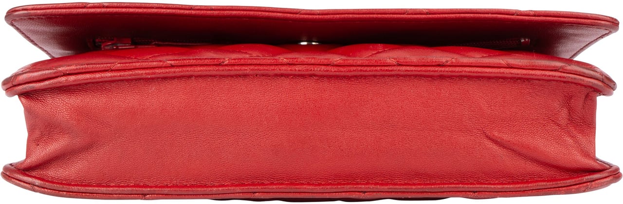 Chanel Chanel Quilted Lambskin Wallet On Chain Crossbody Bag Rood