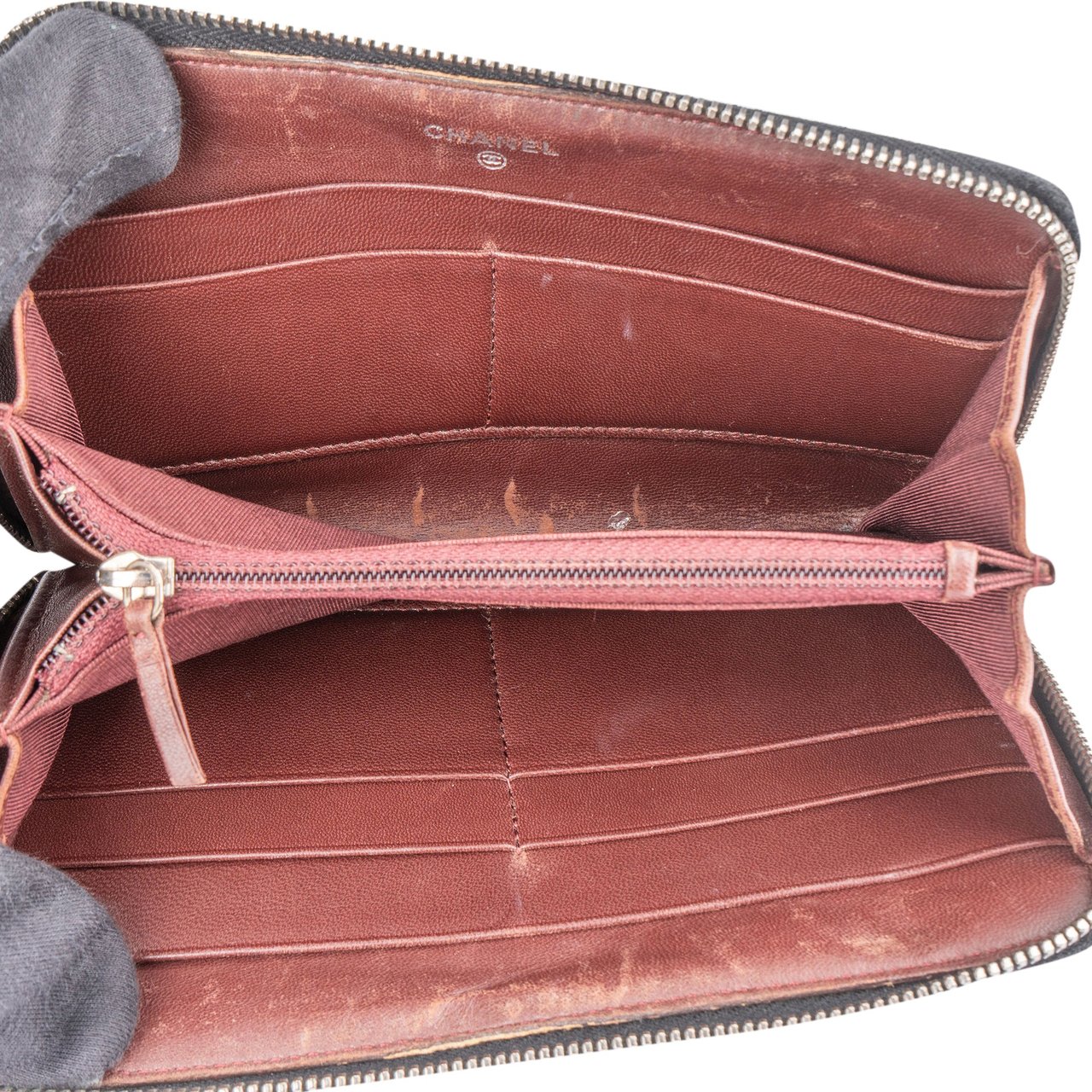 Chanel Chanel Quilted Lambskin CC Wallet Zwart