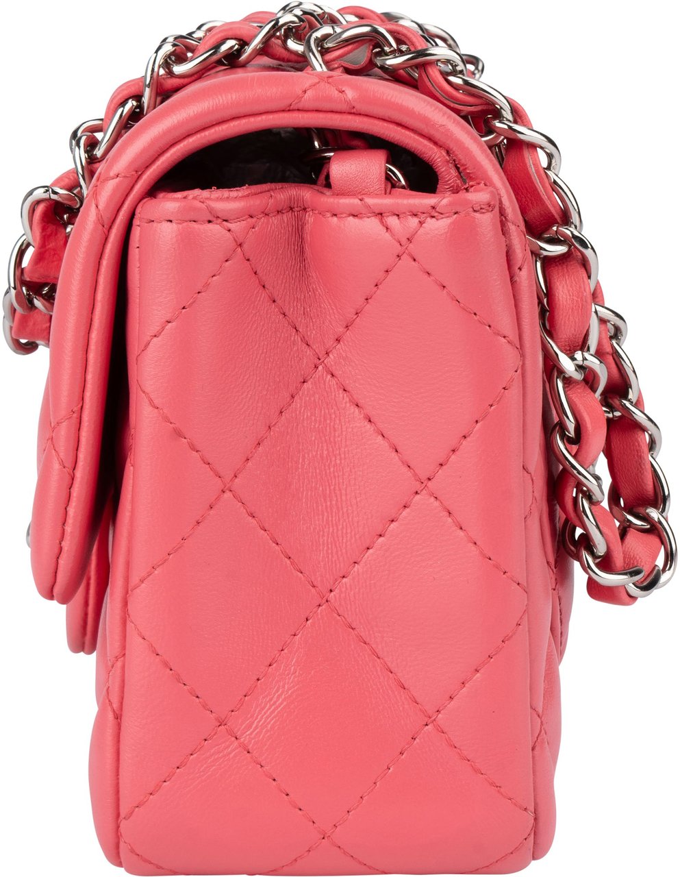 Chanel Chanel Quilted Lambskin Mini Single Flap Crossbody Bag Rood