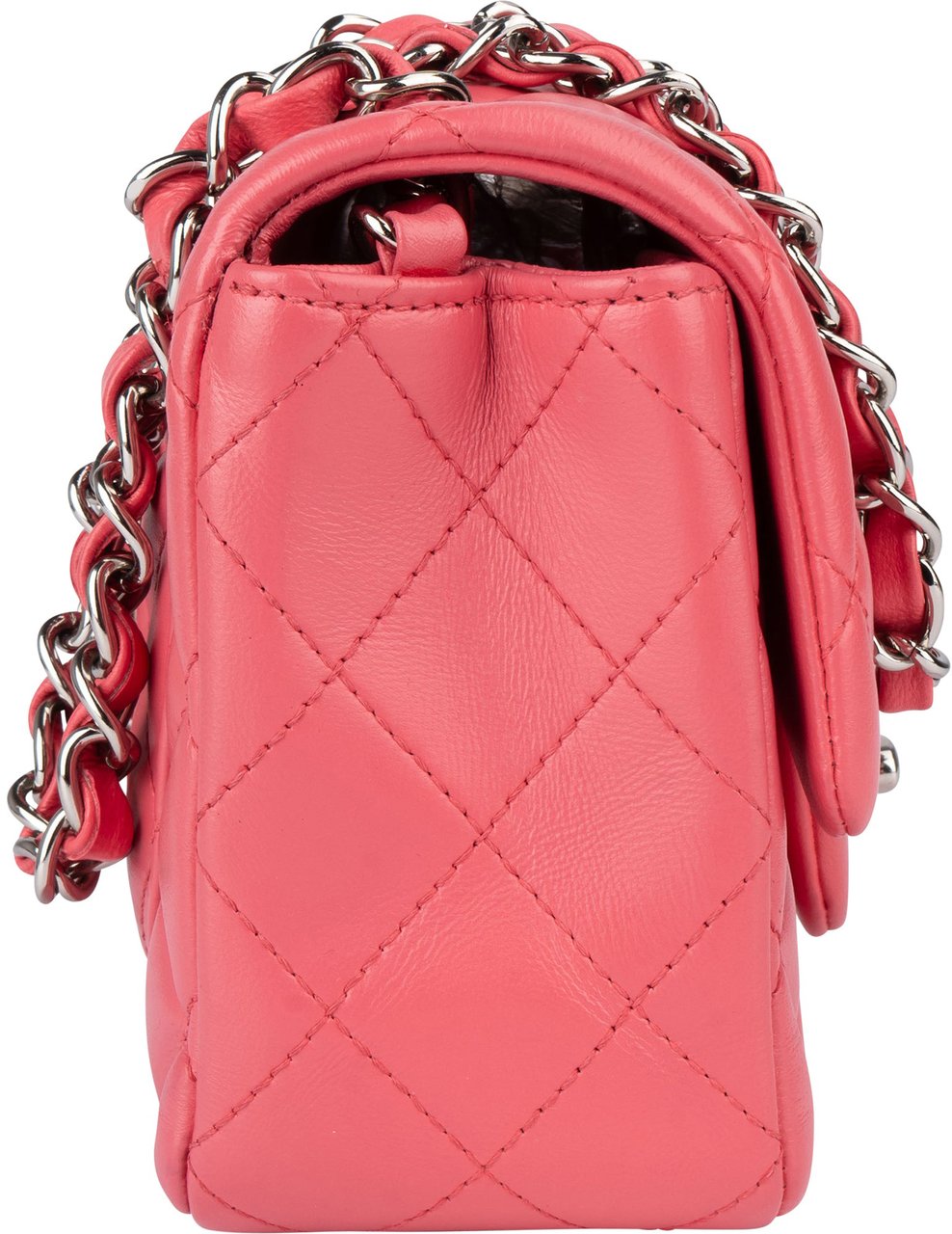 Chanel Chanel Quilted Lambskin Mini Single Flap Crossbody Bag Rood