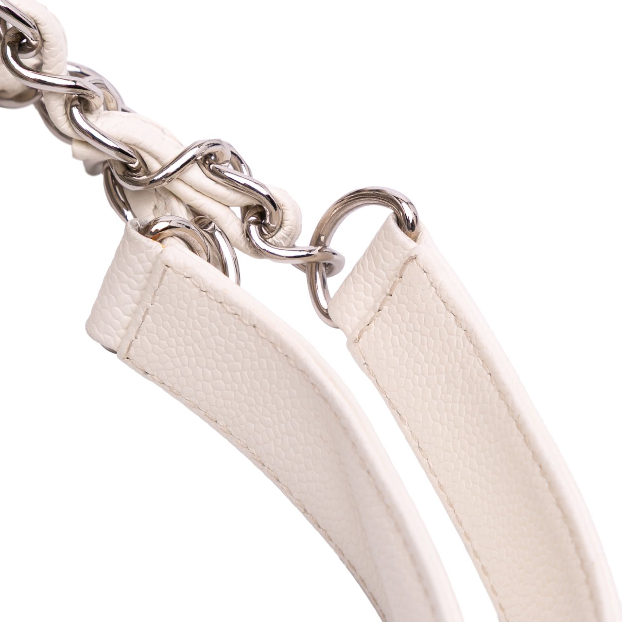 Chanel Caviar Grand Shopping Tote XL Wit