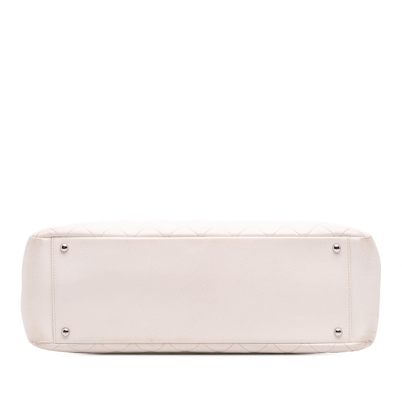 Chanel Caviar Grand Shopping Tote XL Wit