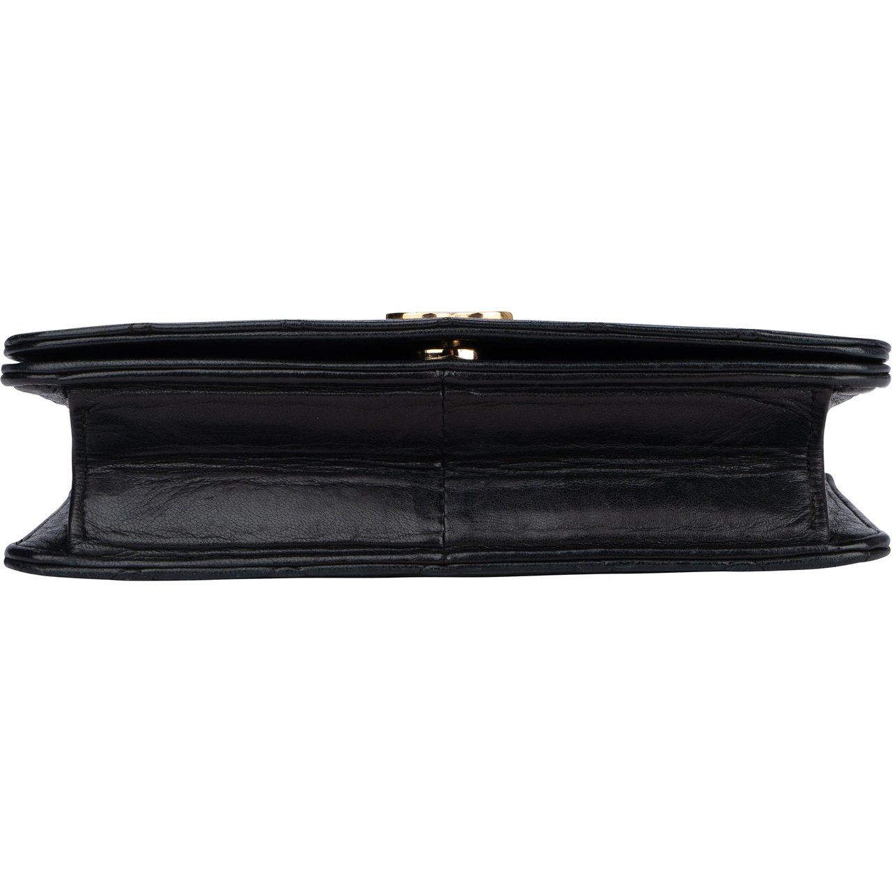 Chanel Chanel Quilted Lambskin 24K Gold Mini Single Flap Shoulder Bag Zwart