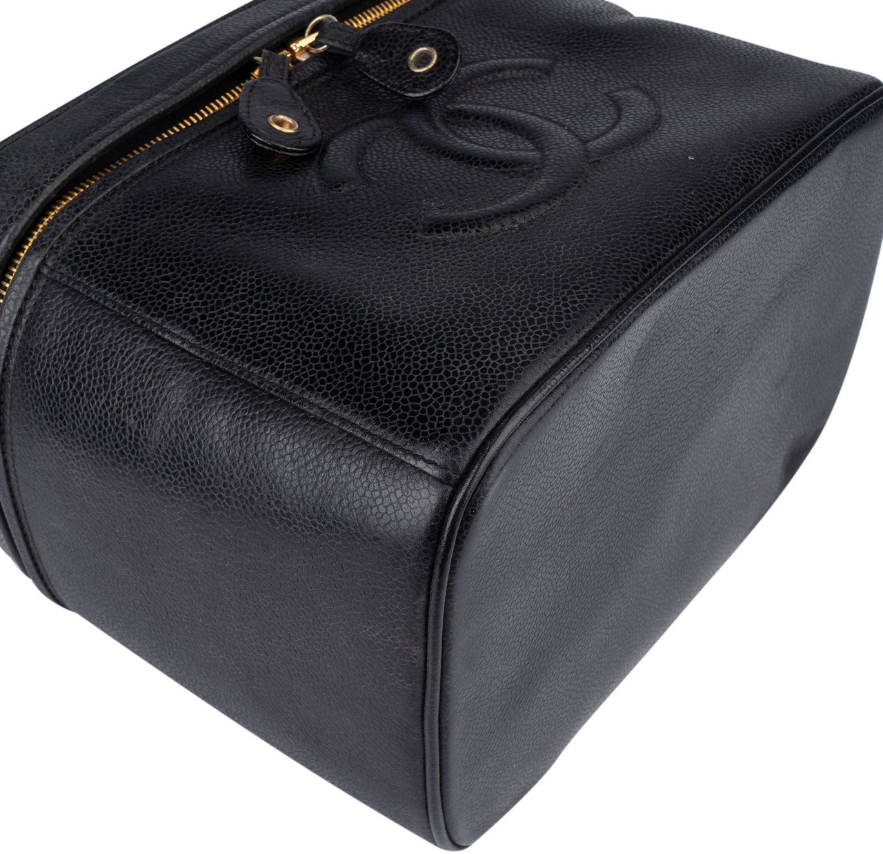 Chanel Chanel Caviar Leather CC Vanity Handbag Zwart