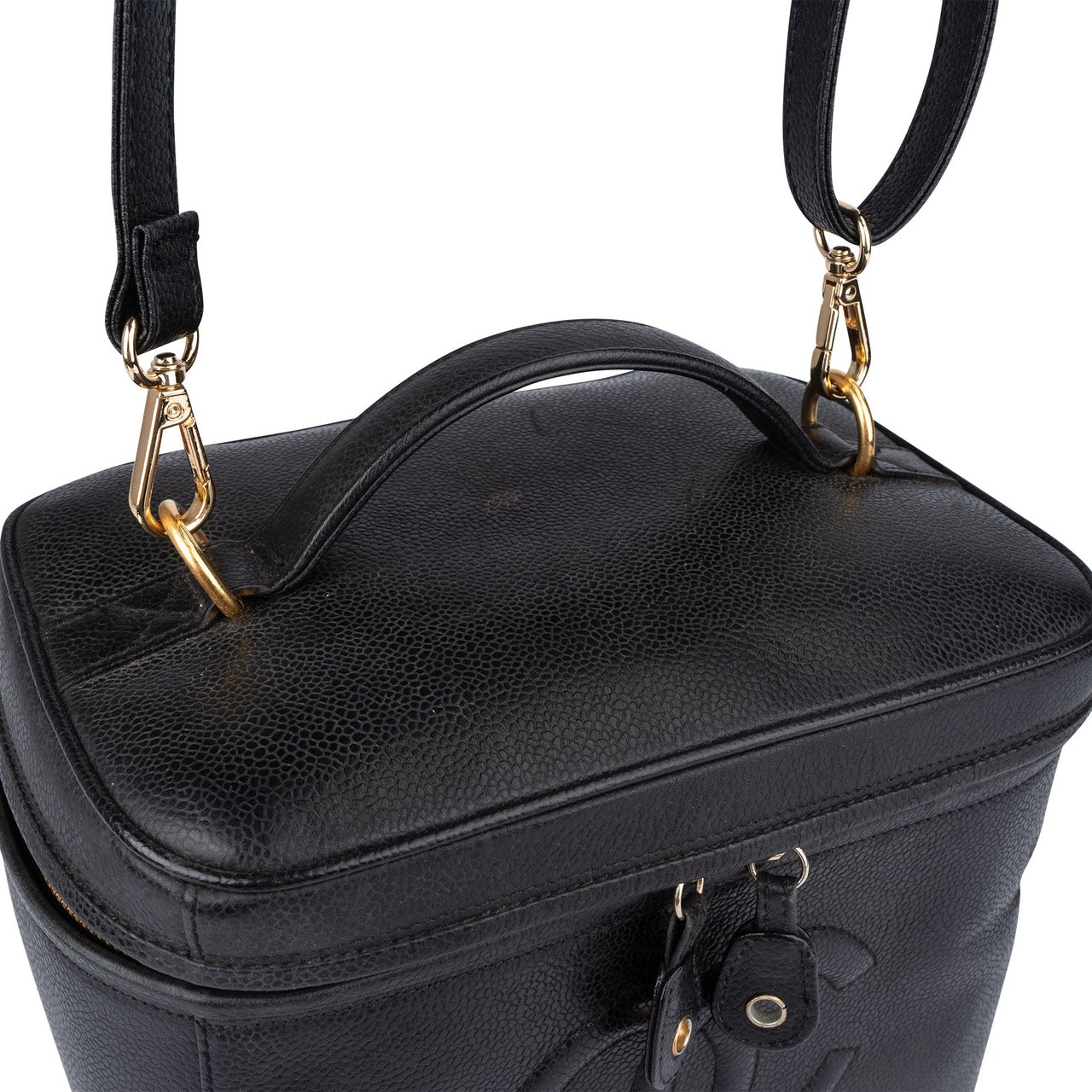 Chanel Chanel Caviar Leather CC Vanity Handbag Zwart
