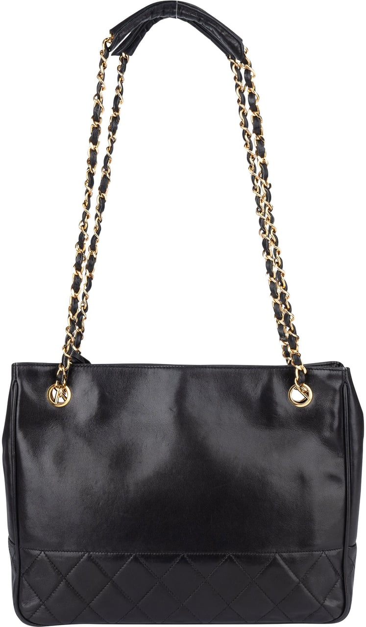 Chanel Chanel Quilted Lambskin CC Shoulder Bag Zwart