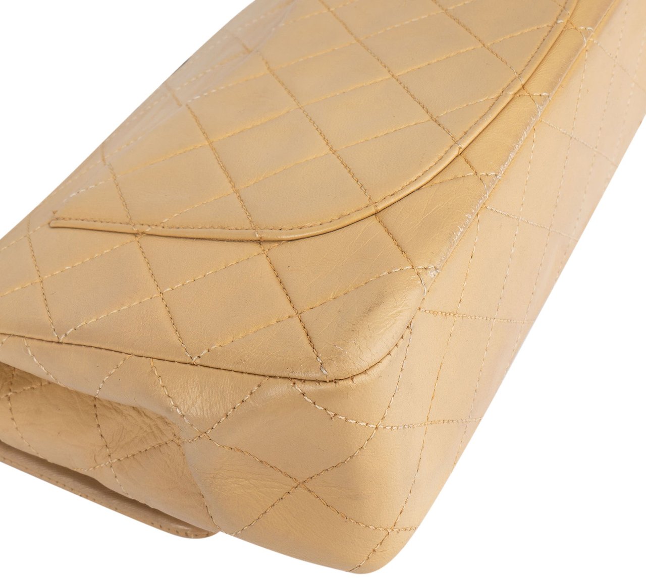 Chanel Chanel Quilted Lambskin 24K Gold Small Double Flap Crossbody Bag Beige