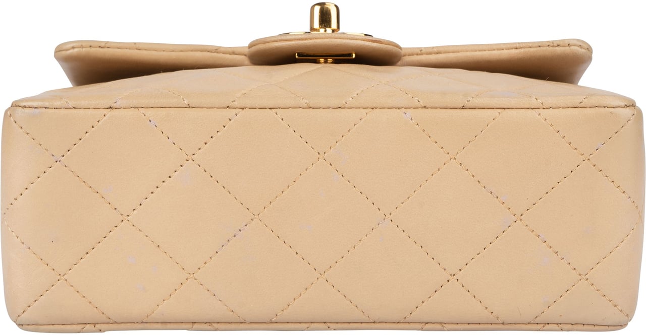 Chanel Chanel Quilted Lambskin 24K Gold Single Flap Crossbody Bag Beige
