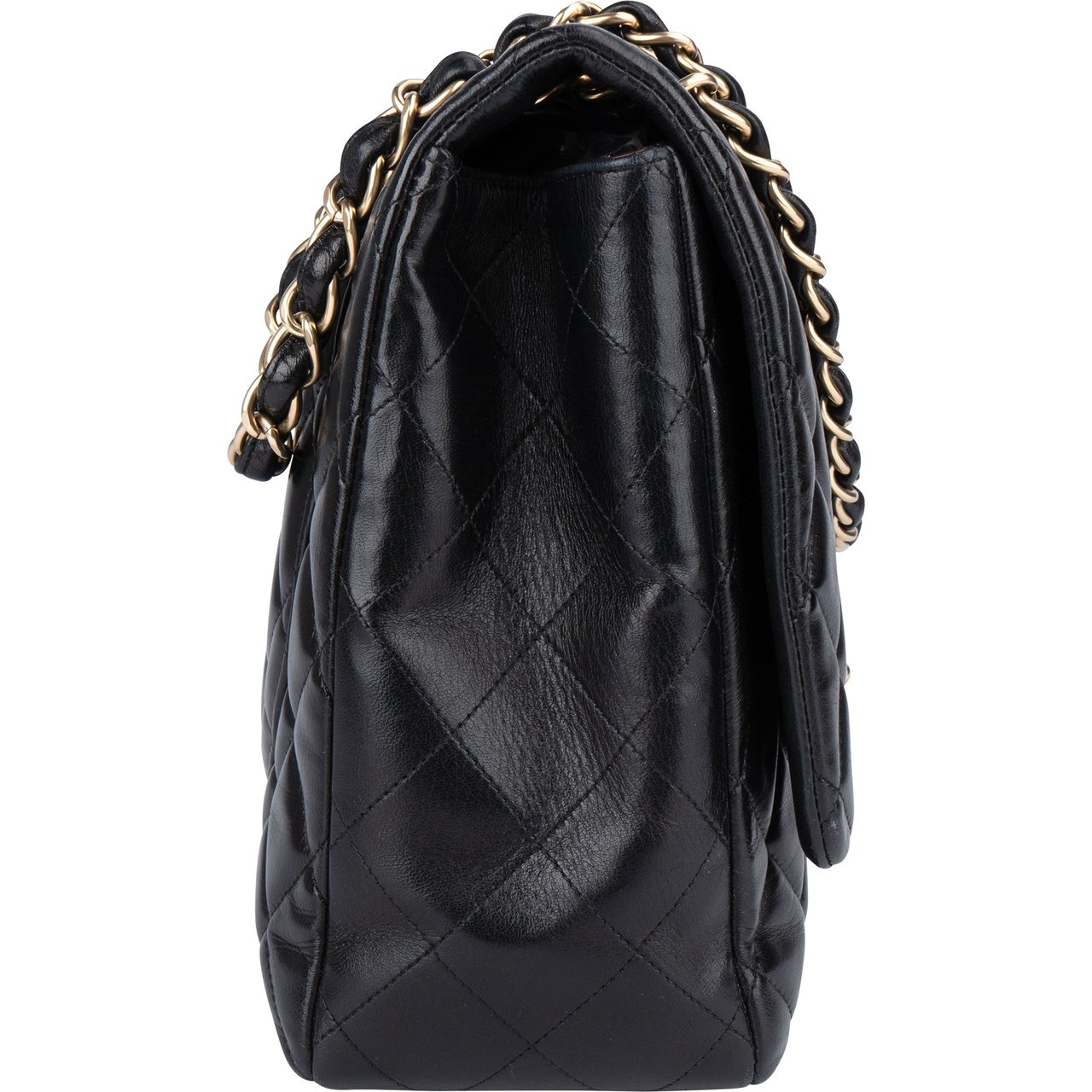 Chanel Chanel Quilted Lambskin Maxi Single Flap Crossbody Zwart