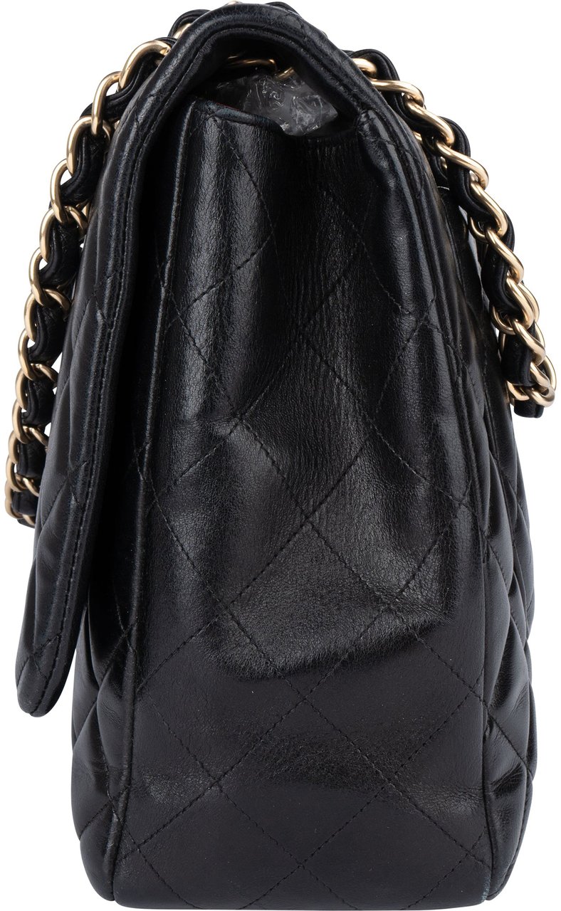 Chanel Quilted Lambskin Maxi Single Flap Crossbody Zwart