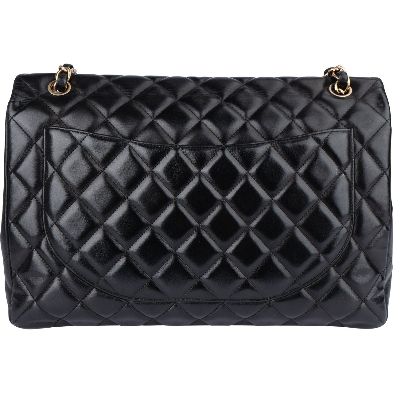 Chanel Chanel Quilted Lambskin Maxi Single Flap Crossbody Zwart