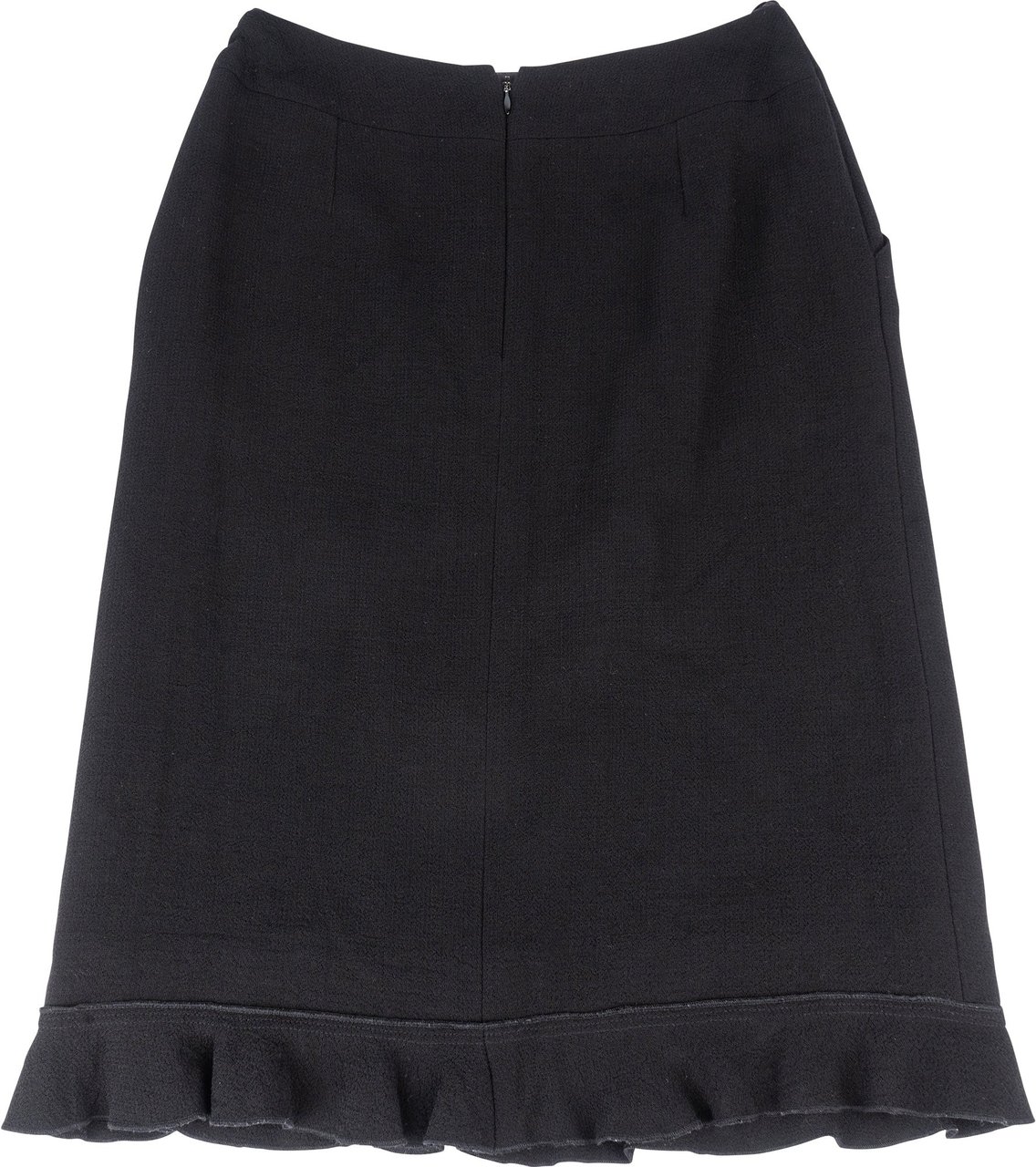 Chanel Chanel Noir Wool Skirt (FR 36 / D 34) Zwart