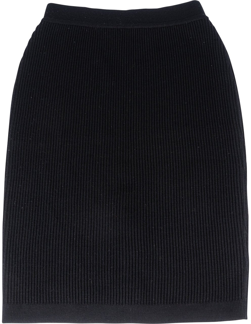 Chanel Chanel Elastic Wool Skirt (DE38 / FR40) Zwart