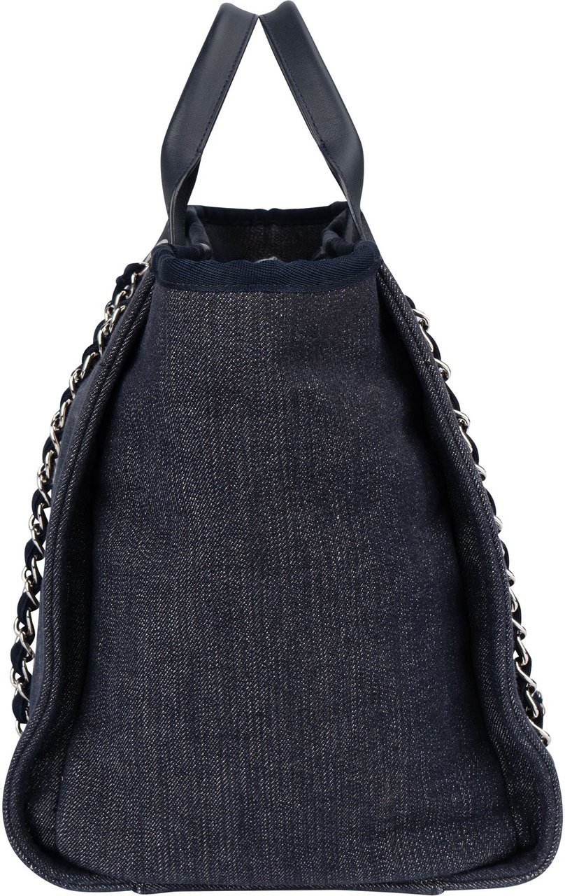 Chanel Chanel Bleu Cotton Deauville Handbag Blauw