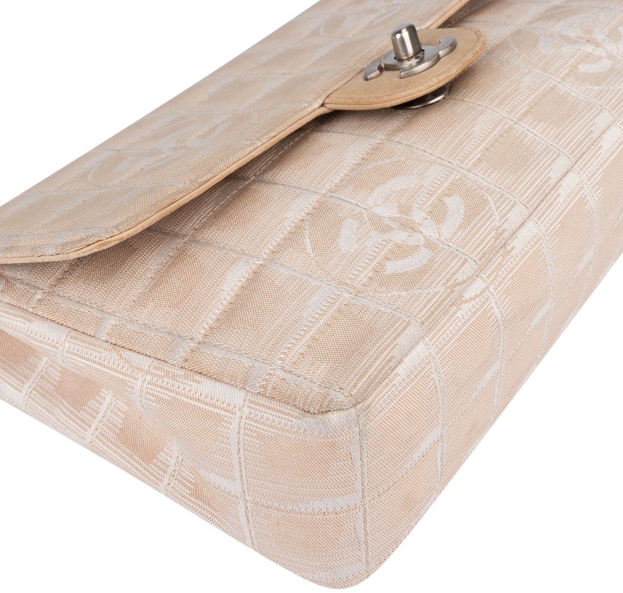 Chanel Chanel Travel Line Monogram Single Flap Crossbody Bag Beige