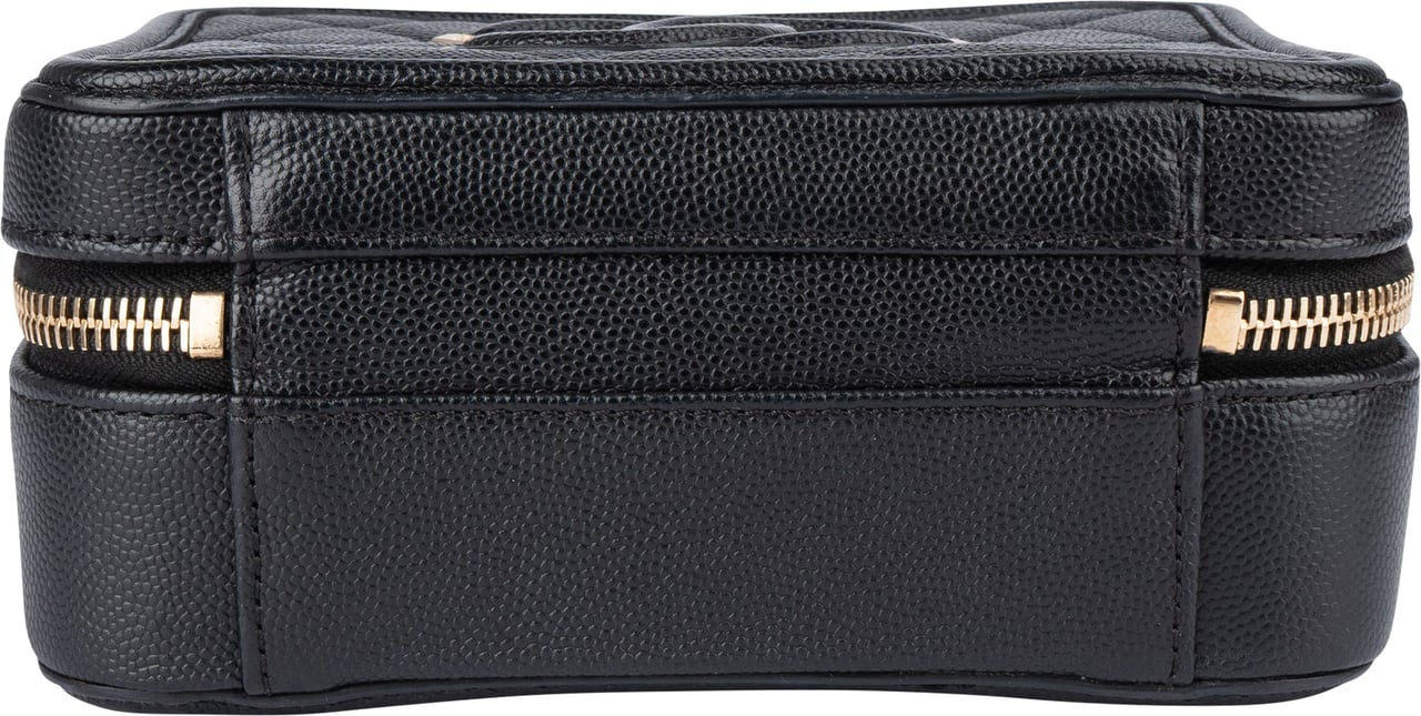 Chanel Chanel Quilted Caviar Leather CC Filigree Crossbody Bag Zwart