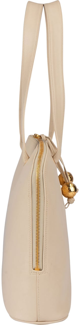 Chanel Chanel White Leather CC Shoulder Bag Wit