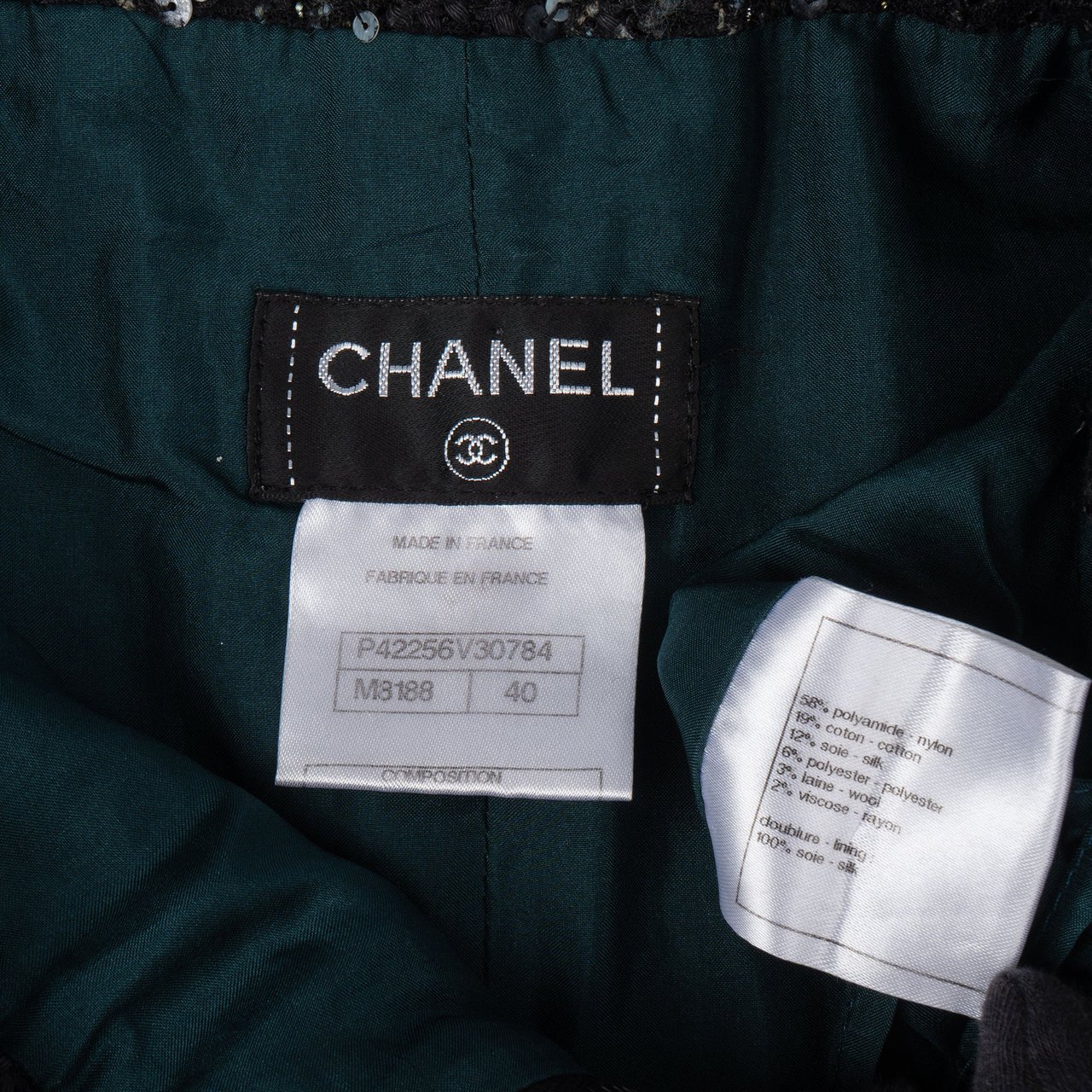 Chanel Chanel Multicolor Tweed Skirt (D 38 / FR 40) Groen