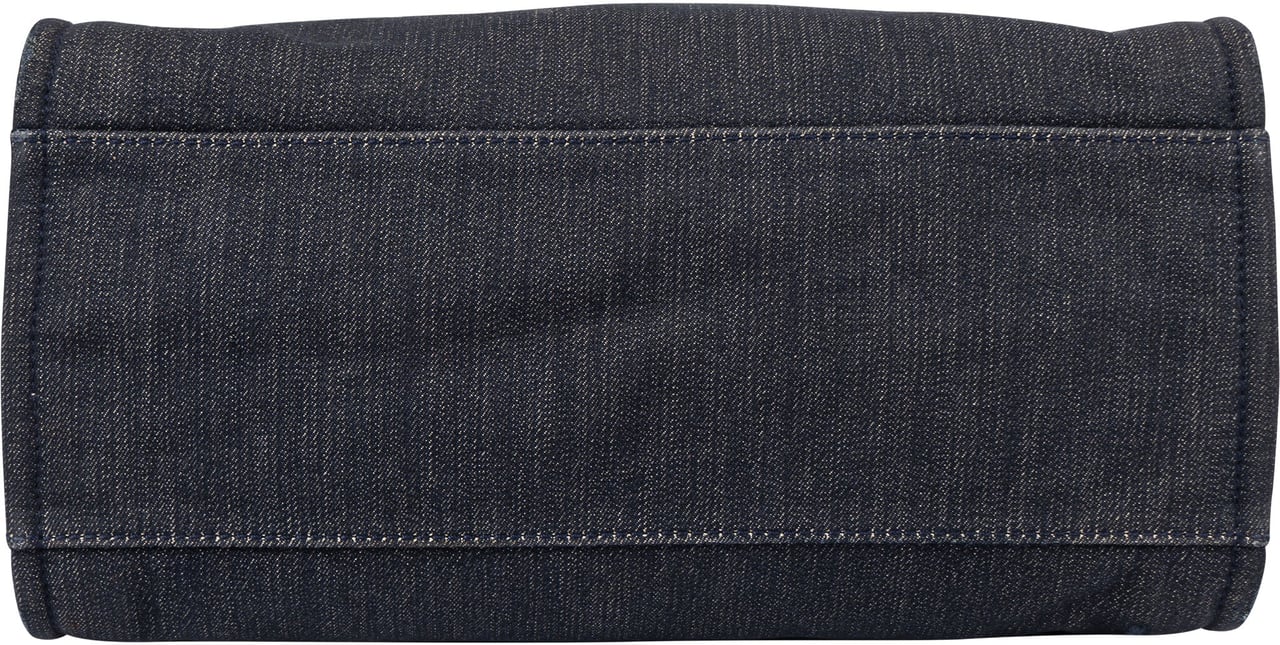 Chanel Bleu Cotton Deauville Handbag Blauw