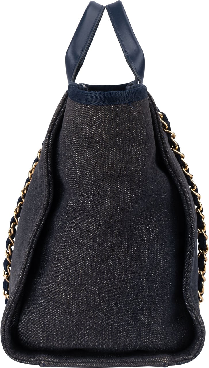 Chanel Chanel  Bleu Cotton Deauville Handbag Blauw