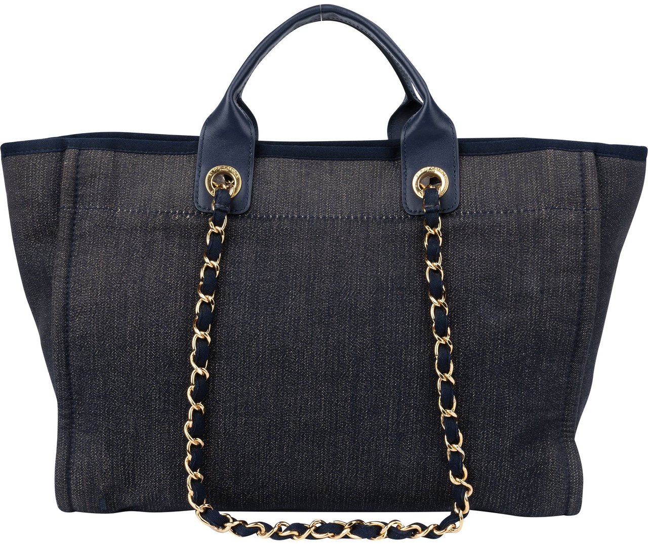 Chanel Bleu Cotton Deauville Handbag Blauw