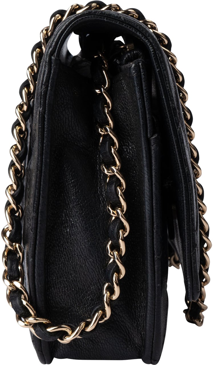 Chanel Chanel Quilted Lambskin Wallet On Chain Crossbody Bag Zwart