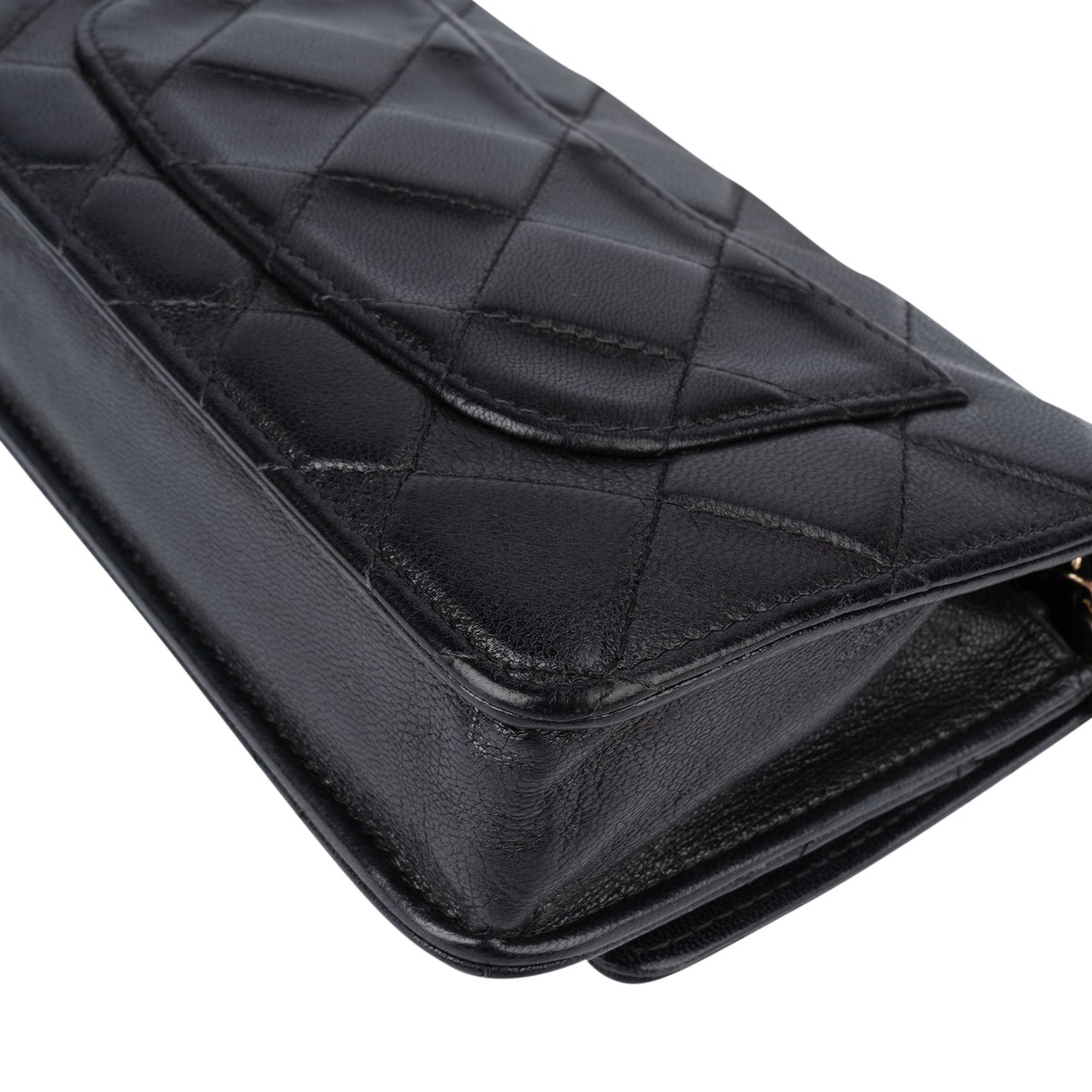 Chanel Chanel Quilted Lambskin Wallet On Chain Crossbody Bag Zwart