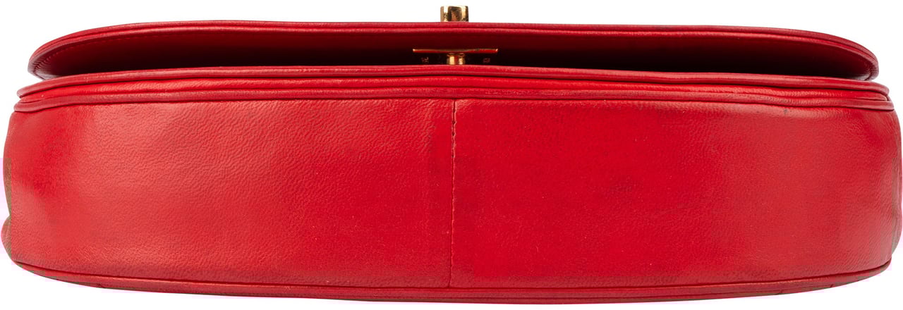 Chanel Chanel Stitching Lambskin 24K Gold Single Flap Shoulder Bag Rood