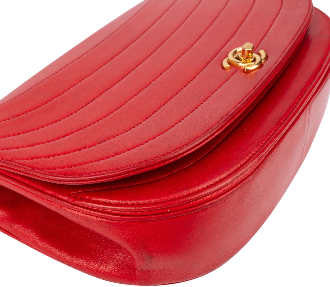 Chanel Chanel Stitching Lambskin 24K Gold Single Flap Shoulder Bag Rood