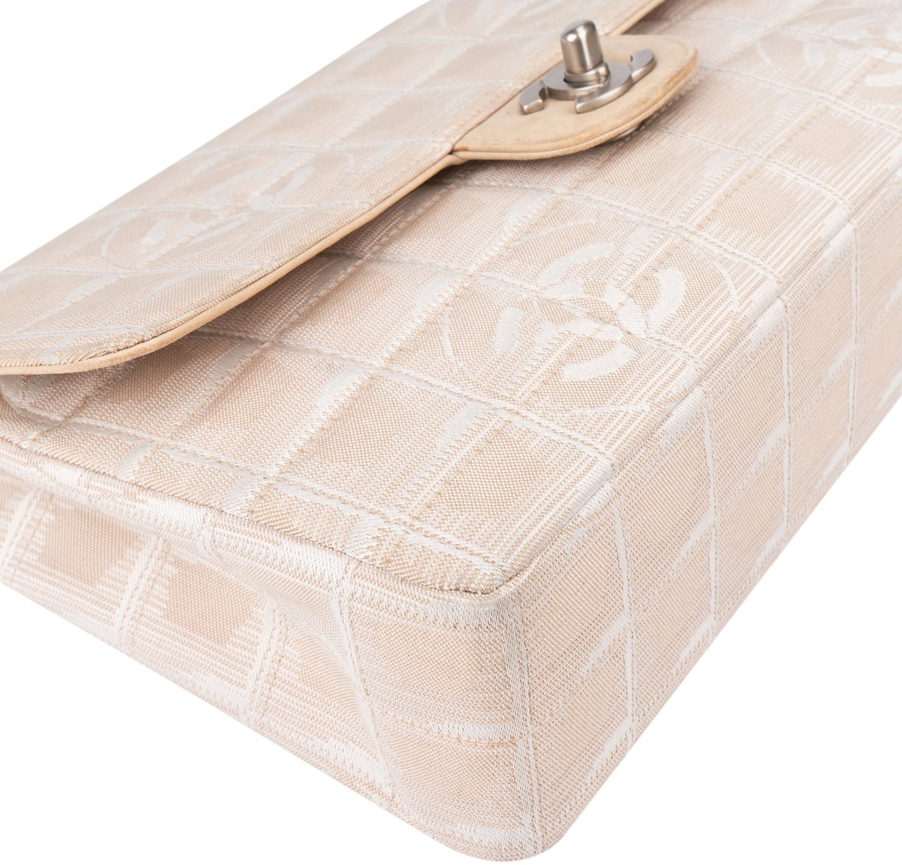 Chanel Chanel Travel Line Monogram Single Flap Crossbody Bag Beige