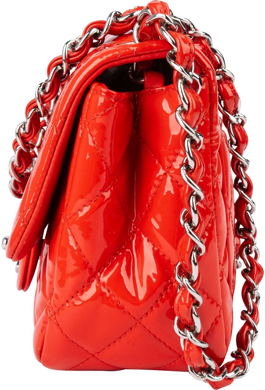 Chanel Chanel Rouge Patent Leather Single Flap Crossbody Bag Rood