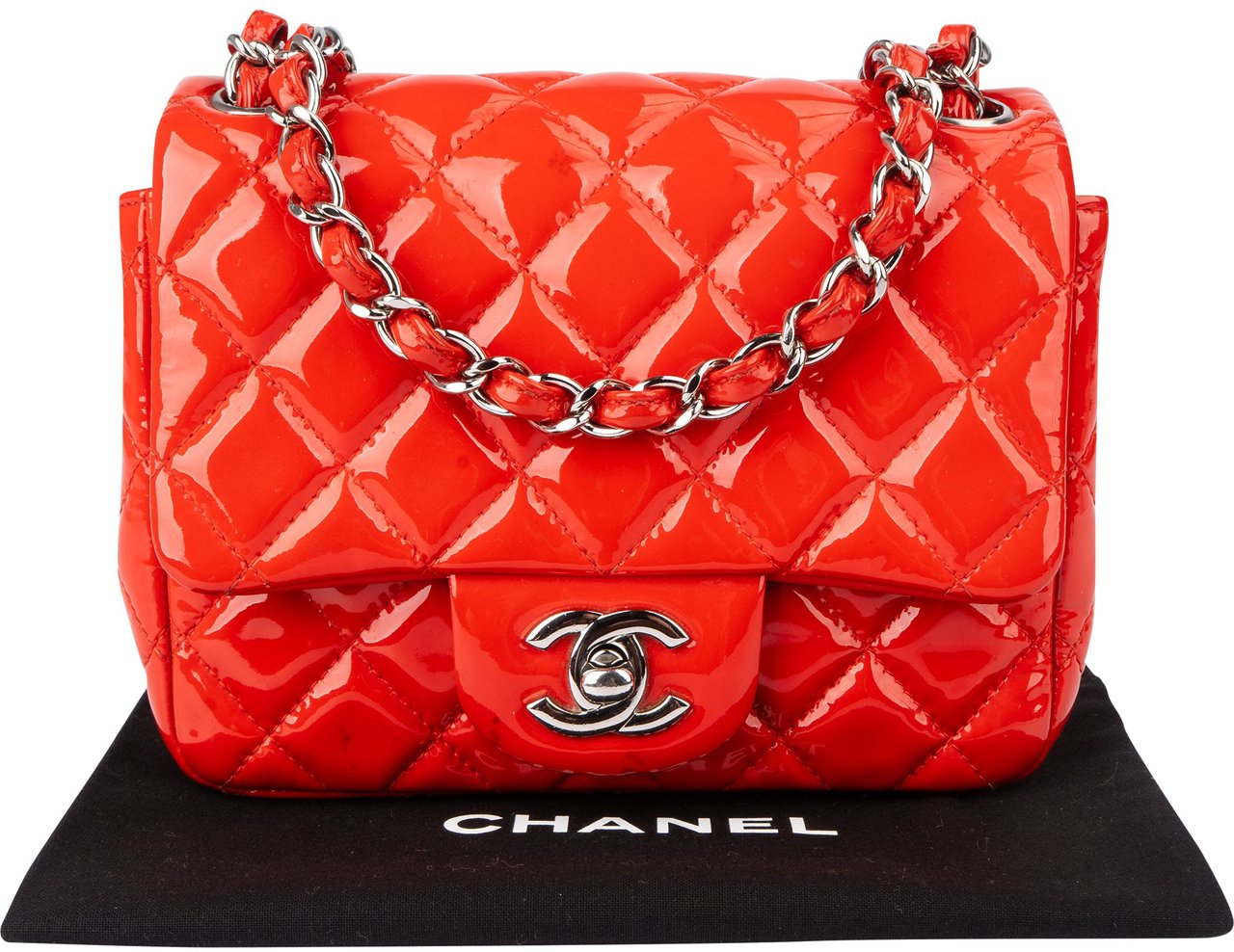 Chanel Chanel Rouge Patent Leather Single Flap Crossbody Bag Rood