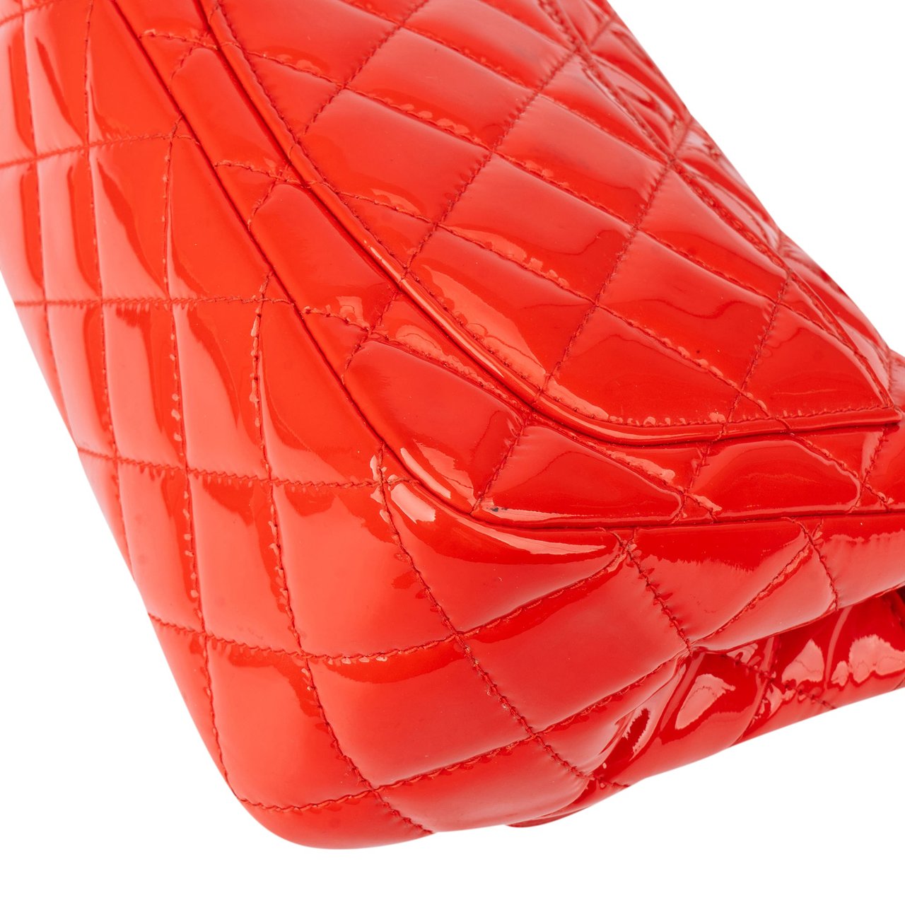 Chanel Chanel Rouge Patent Leather Single Flap Crossbody Bag Rood