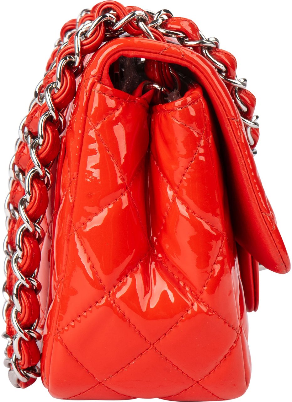Chanel Chanel Rouge Patent Leather Single Flap Crossbody Bag Rood