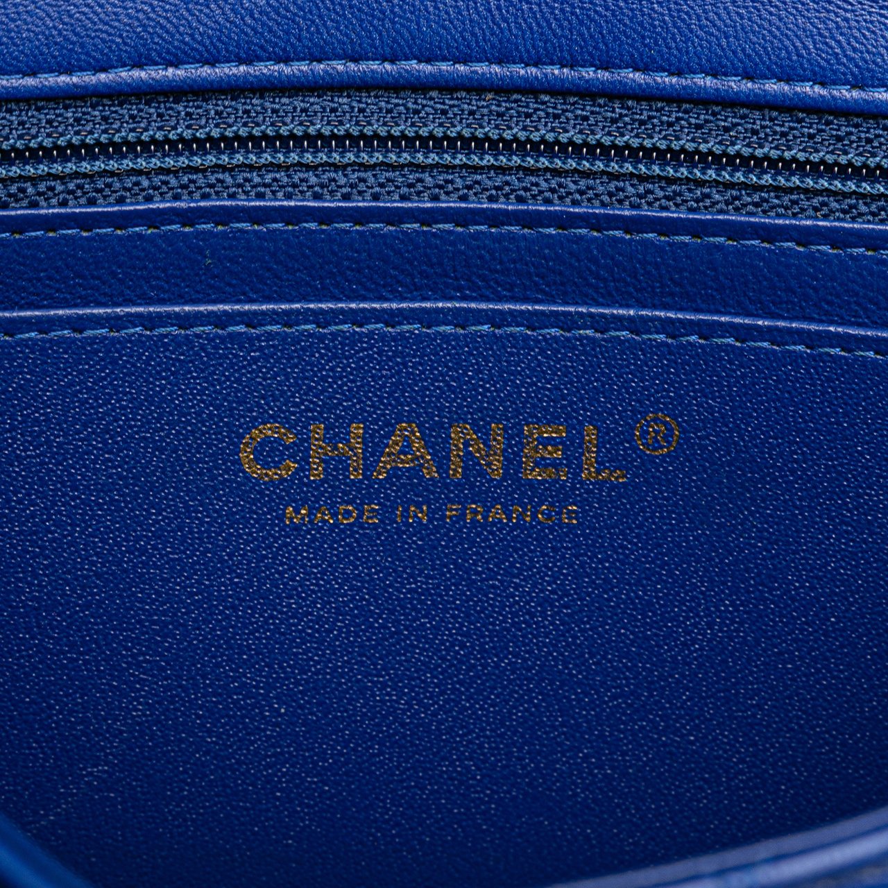 Chanel Mini Rectangular Classic Lambskin Single Flap Blauw