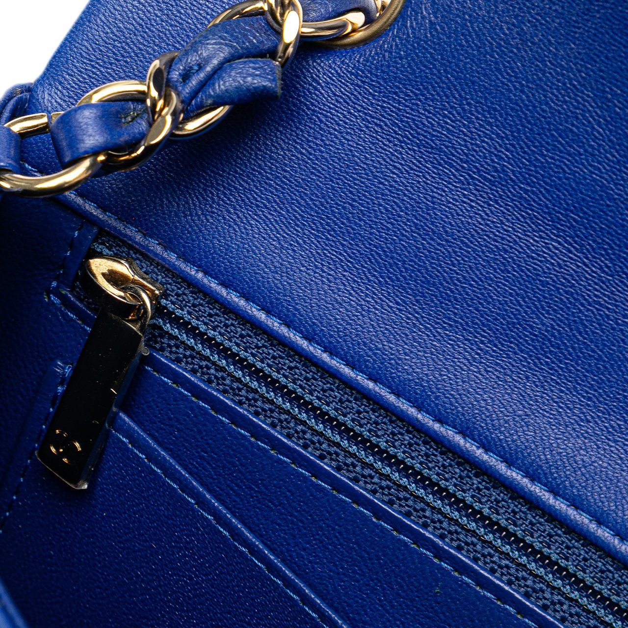 Chanel Mini Rectangular Classic Lambskin Single Flap Blauw