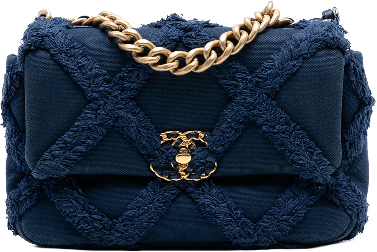 Chanel Medium Canvas and Cotton 19 Flap Blauw