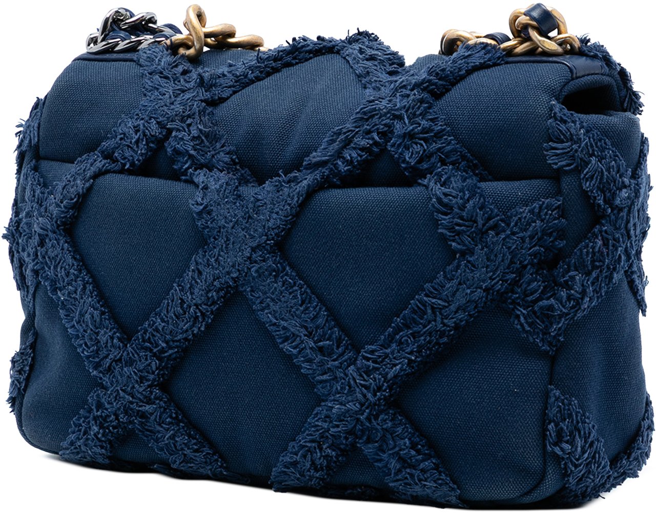 Chanel Medium Canvas and Cotton 19 Flap Blauw