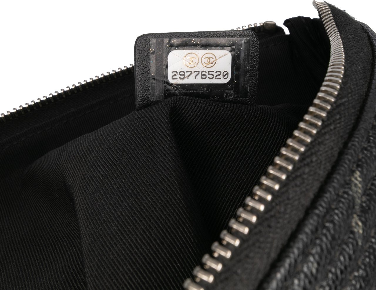 Chanel Large Quilted Caviar Boy O Case Clutch Zwart