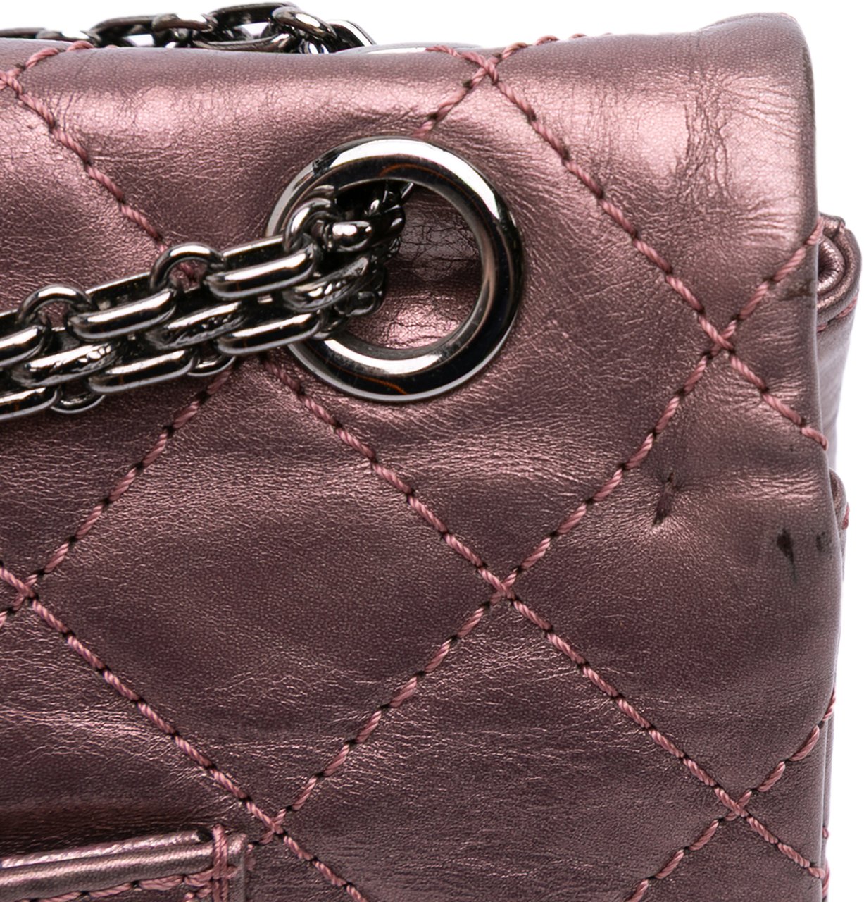 Chanel Reissue 2.55 Aged Metallic Calfskin Double Flap 226 Roze
