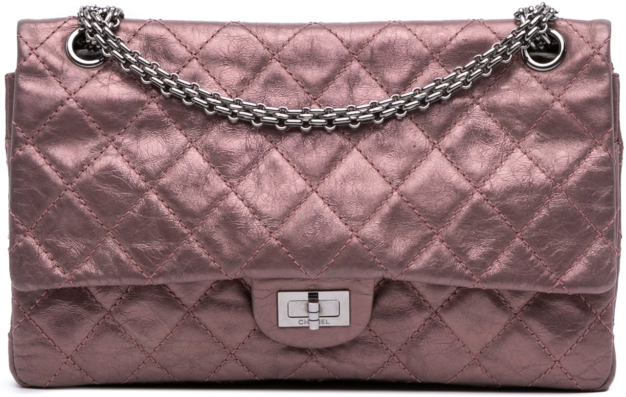 Chanel Reissue 2.55 Aged Metallic Calfskin Double Flap 226 Roze