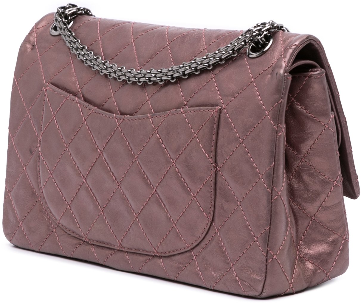 Chanel Reissue 2.55 Aged Metallic Calfskin Double Flap 226 Roze