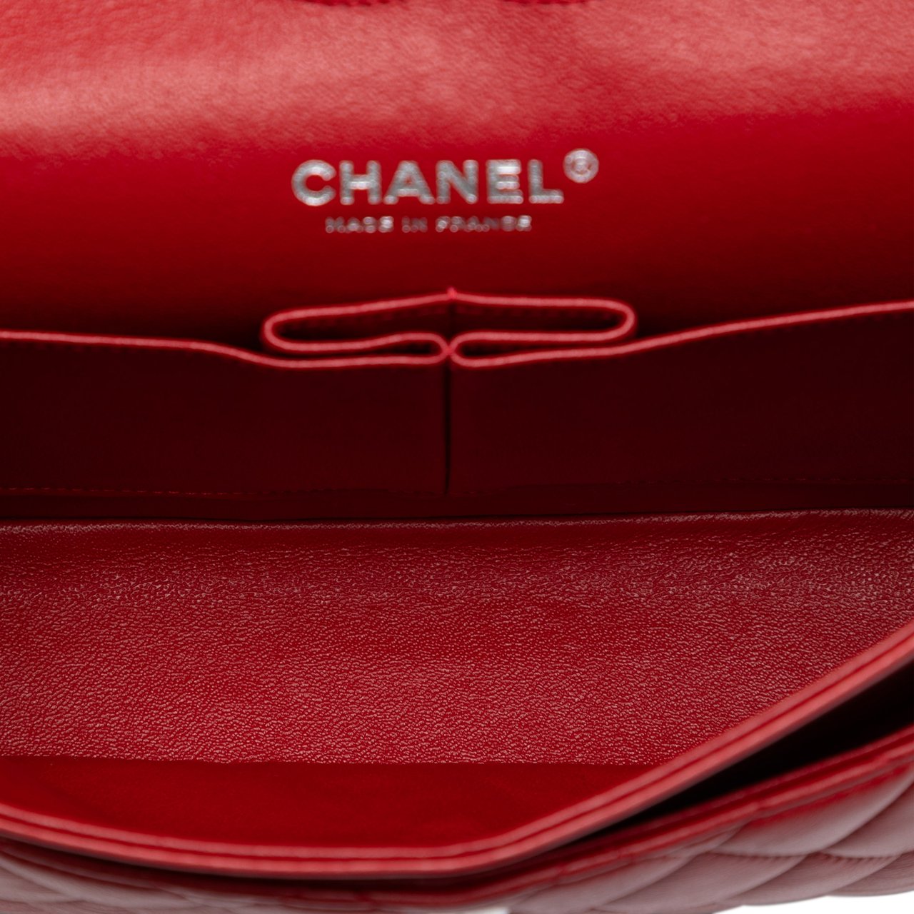 Chanel Medium Classic Lambskin Double Flap Rood