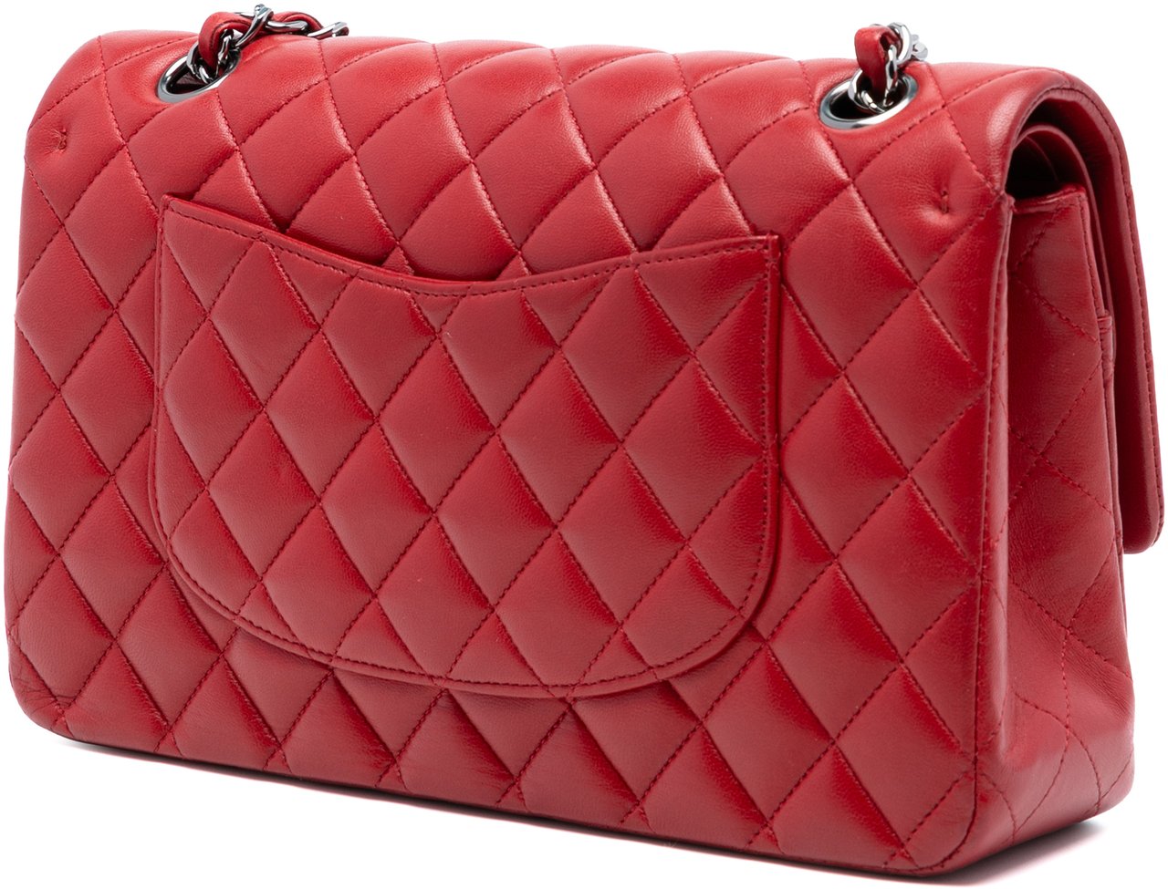 Chanel Medium Classic Lambskin Double Flap Rood