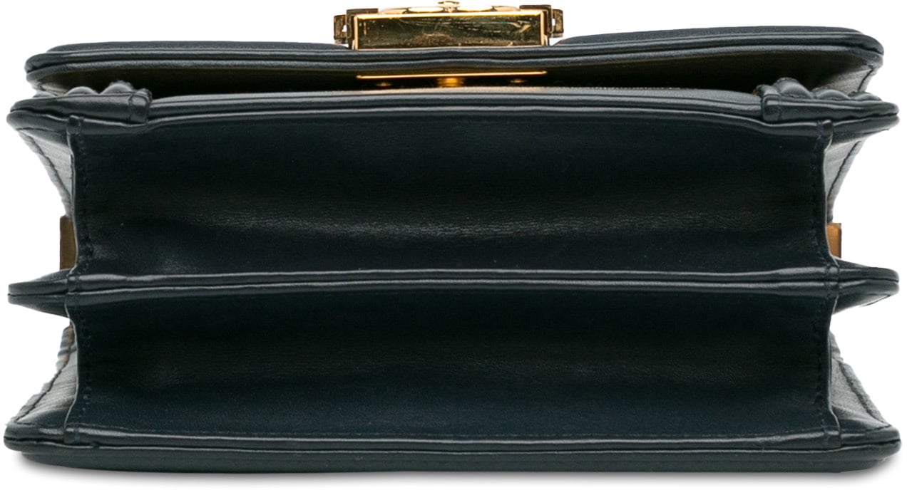 Chanel Metallic Lambskin Striped North South Boy Flap Goud