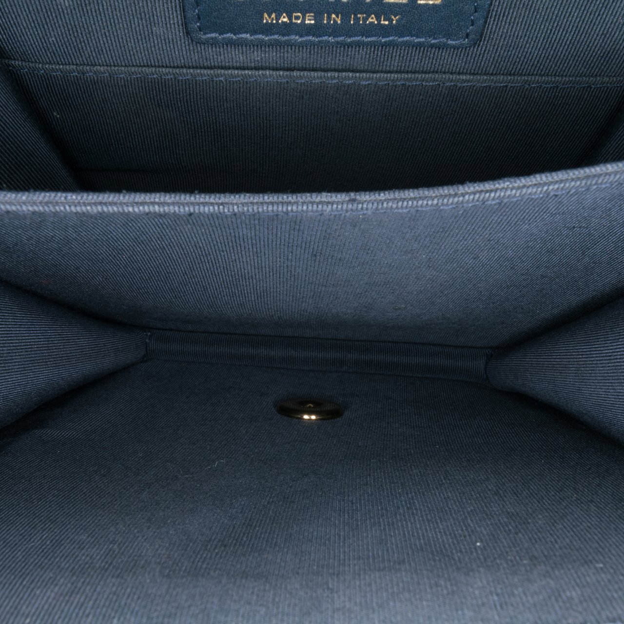 Chanel Paris New York Metallic Lambskin Striped North South Boy Flap Goud