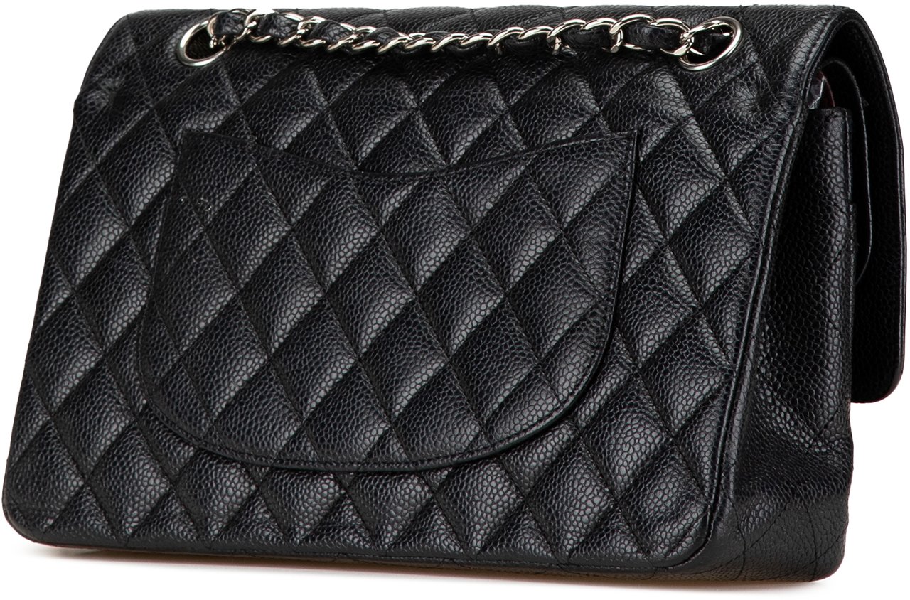 Chanel Medium Classic Caviar Double Flap Zwart